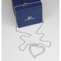 colier Swarovski " Heart ". 22k gold plated. new old stock !